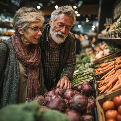 Cuplu în vârstă savurând o masă sănătoasă